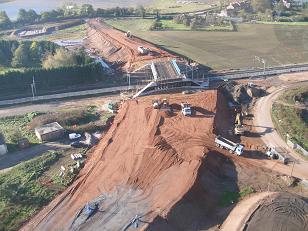 Image: Aerial view of OB90AA and the associated embankments